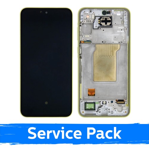 Samsung Galaxy A35 5G (A356) ekraan raami ja akuga, Lemon-värvi (Service Pack)