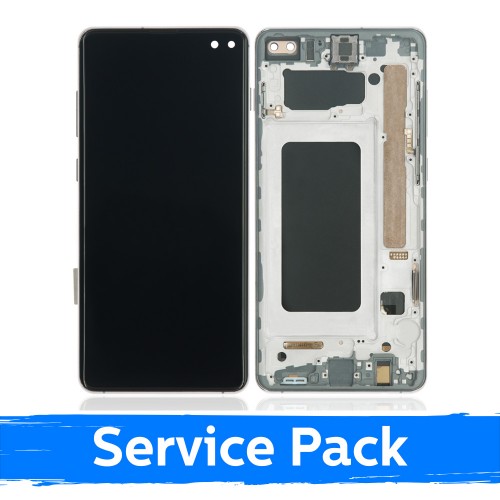 LCD Display Compatible With Samsung G975 S10 Plus with Frame / Prism Black / (Service Pack)  +INCLUDING BATTERY