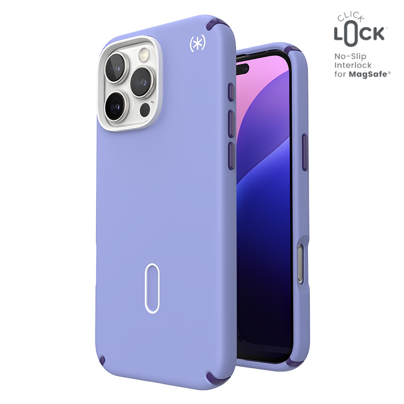 Speck Presidio2 Pro MagSafe'i ja ClickLocki toega ümbris iPhone 16 Pro Maxile, Future Lavender/Cassis Purple