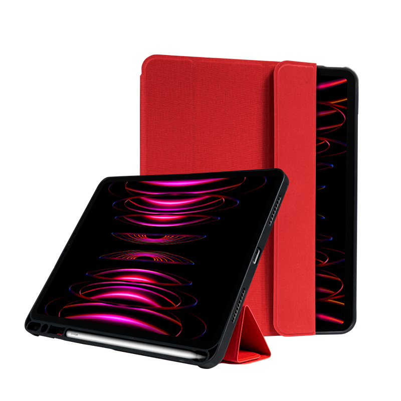 Чехол-книжка Crong FlexFolio для iPad Air 11" (2026–2024) / iPad Air 10.9" (5-го / 4-го поколения) / iPad Pro 11" (2022–2021), с держателем для Apple Pencil, красный