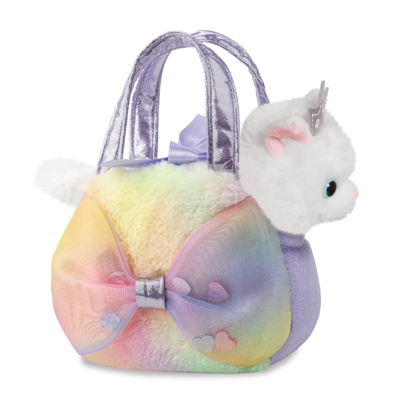 Fancy Pals keskkonnahoidlik printsesskassi plüüslelu suure lipsu ja hõbedase krooniga värvilises kotis, 20 cm