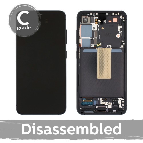 Samsung S911 S23 LCD-ekraan koos raamiga / fantoommust (grafiithall) / (7/10 demonteeritud)