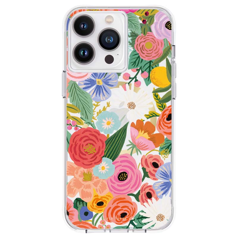 Rifle Paper Clear MagSafe ümbris seadmele iPhone 14 Pro Max, Garden Party Blush mustriga