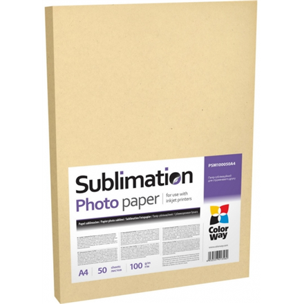 ColorWay PSM100050A4 sublimatsiooni fotopaber, 50 tk, 100 g/m², A4