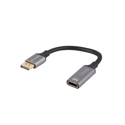 Lanberg AD-DP-HD-04 – DisplayPort-isane–HDMI-emane 8K adapter 20 cm kaabliga, hõbedane