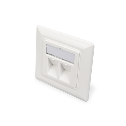 Digitus Wallplate for Keystone Modules, German type, middle plate 50x50 mm, frame 80x80 mm DN-93801-1