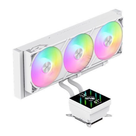 Gamemax CPU Liquid Cooler GLACIER 360 LCD WH White
