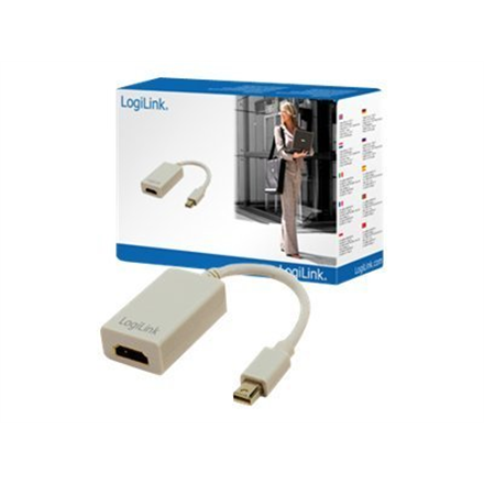 LogiLink CV0036A – Mini DisplayPorti–HDMI-adapter heliedastusega, 0.1 m, hall