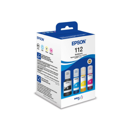 Epson 112 – EcoTank 4-värviline tindipudelite komplekt: must, tsüaan, kollane ja magenta