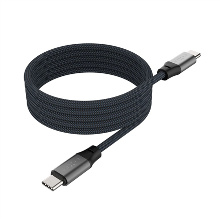 FIXED FIXDBM-CC12-GR – magnetiline punutud USB-C–USB-C kaabel, USB 2.0, hall