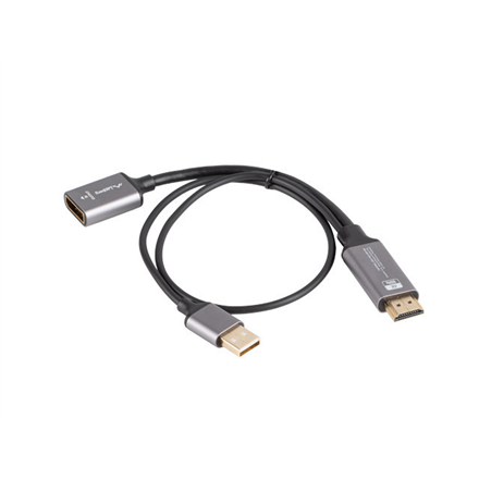 Lanberg AD-HD-DP-02 – HDMI-isane–DisplayPort-emane 4K adapter 20 cm kaabliga, hõbedane