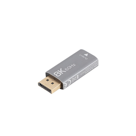 Lanberg AD-DP-HD-03 – DisplayPort-isane–HDMI-emane 8K adapter, hõbedane