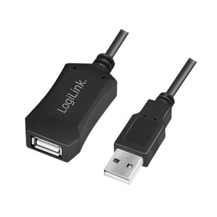 LogiLink UA0001A – 5 m aktiivne USB 2.0 USB-A repiiterkaabel, isane–emane
