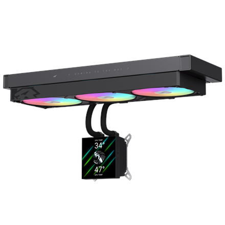 Gamemax CPU Liquid Cooler GLACIER 360 LCD BK Black
