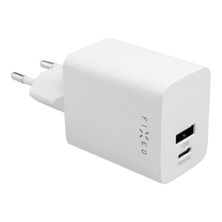 FIXED Mini FIXC45M-CU-WH – USB-C/USB-A reisilaadija, 45 W, valge