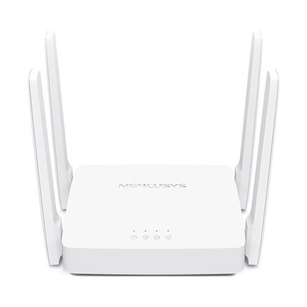 Mercusys AC10 AC1200 kahesageduslik juhtmevaba ruuter, 802.11ac, 300 + 867 Mbit/s, 2 × 10/100 Mbit/s RJ-45, ilma Meshi ja mobiilside modemita, MU-MIMO-ga, 4 fikseeritud antenni