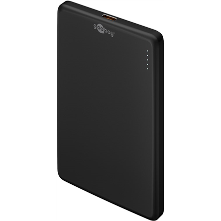 Goobay 70182 – magnetiline 5000 mAh juhtmevaba akupank USB-C-ga, must