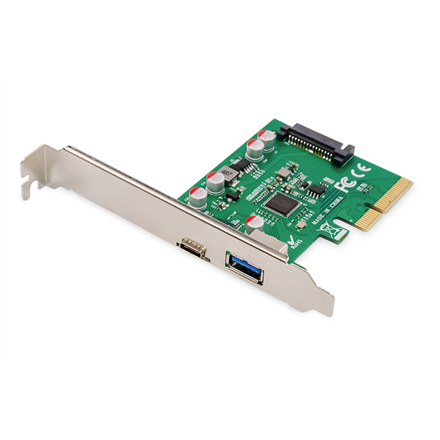 DIGITUS DS-30225 – 10 Gbit/s PCIe-kaart USB-C 3.1 Gen 2 ja USB-A 3.1 portidega