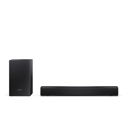Sharp HT-SBW121 – kompaktne 2.1 heliriba juhtmevaba bassikõlariga, 240 W, must