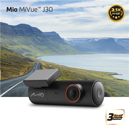 Mio Wi-Fi 1440P recording; Superb picture quality 4M Sensor; Super Capacitor, Integrated Wi-Fi, 140° wide angle view, 3-Axis G-Sensor (MIO MiVue J30 Dash Cam)