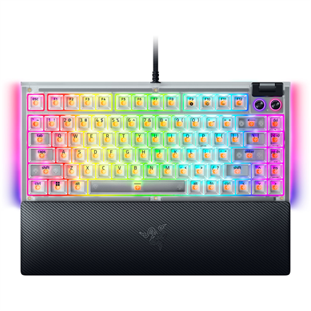 Razer Hot-swappable Mechanical Gaming Keyboard BlackWidow V4 75% Gaming Keyboard Wired US Razer Mechanical Switches (Tactile) Phantom White Edition