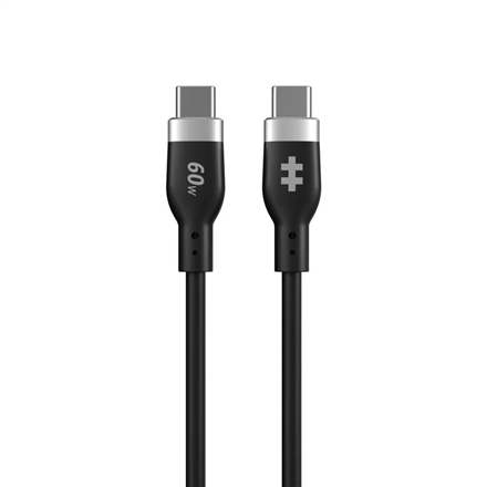 Hyper HyperJuice HJ4011BKGL – 1.5 m 60 W silikoonist USB-C–USB-C laadimiskaabel, must
