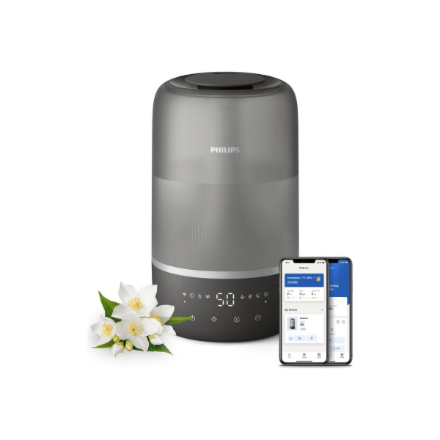 Philips õhuniisuti HU1510/03 Series 1000, 19.6 W, veepaagi maht 3 l, sobib kuni 41 m² ruumidele, ultraheli, niisutusvõimsus 275 ml/h, hall/hõbedane