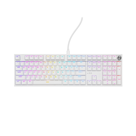 Genesis Thor 404 Mechanical Gaming Keyboard Wired US Outemu Peach Silent White