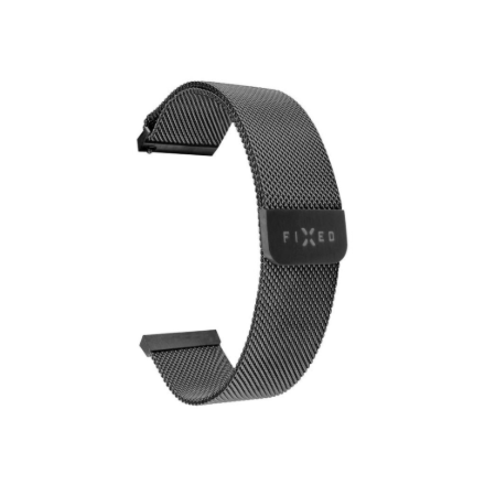 FIXED FIXMEST-20MM-BK – metallvõrgust kellarihm, 20 mm, smartwatches, must, kiirkinnitusega