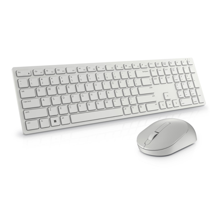Dell Keyboard and Mouse KM5221W Pro Keyboard and Mouse Set Wireless Mouse included Russian White