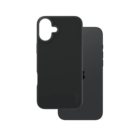 CARE by PanzerGlass Fashion – taaskasutatud plastist tagakaas Apple iPhone 16 Plusile, must