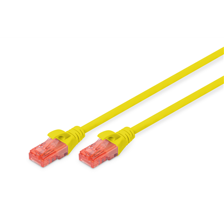 DIGITUS – CAT 6 U/UTP RJ45 PVC AWG 26/7 võrgu ühenduskaabel, 2 m, kollane