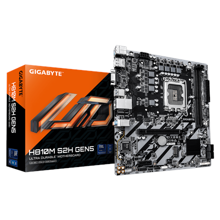 Gigabyte H810M S2H GEN5 Processor family Intel Processor socket LGA1851 DDR5 Supported hard disk drive interfaces SATA, M.2 Number of SATA connectors 4