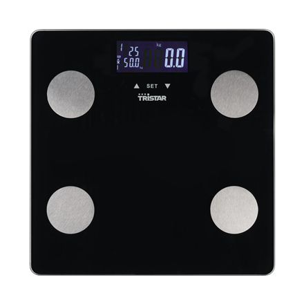 Tristar WG-2442 – kehakaal KMI mõõtmisega, 150 kg, 100 g samm, värv: must