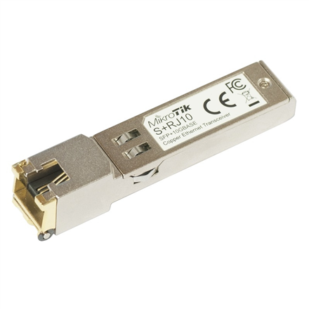 MikroTik S+RJ10 SFP+ vask RJ-45 10/100/1000/10000 Mbit/s Maksimaalne ülekandekaugus 200 m -20 kuni +60C ÜHILDUB AINULT AKTIIVSE JAHUTUSEGA LÜLITITEGA (KATKEB PASSIIVSE JAHUTUSEGA LÜLITITEL) -20 kuni +60C