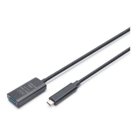 DIGITUS DA-73113 – aktiivne USB 3.2 Gen 2 pikenduskaabel, 10 Gbit/s, USB-C–USB-A