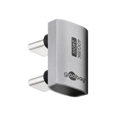 Goobay 74446 – U-kujuline 180° USB-C adapter, USB-C pistik – USB-C pesa, USB4