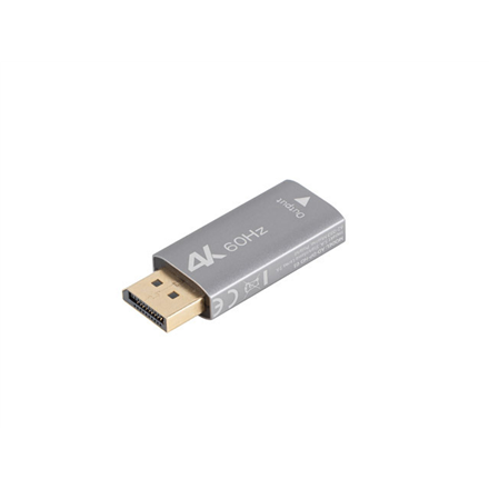 Lanberg AD-DP-HD-01 – DisplayPort-isane–HDMI-emane 4K adapter, hõbedane