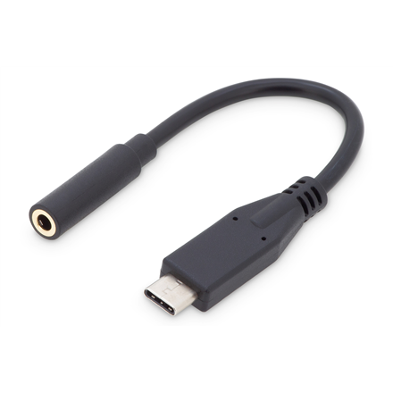 Digitus USB Type-C heliadapteri kaabel, Type-C - 3.5mm, pistik/pesa, 0.2m, heli sisend/väljund, versioon 3.1 AK-300321-002-S Type-C 3.5mm