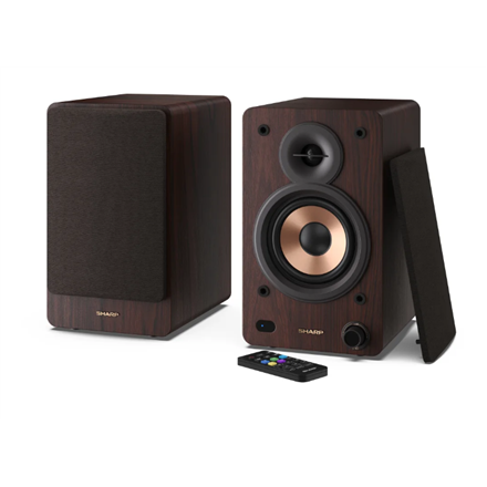 Sharp CP-SS30(BR) – 60 W juhtmevabad Bluetooth-riiulikõlarid, pruunid