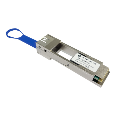 MikroTik XQ+CM0000-XS+ – QSFP28–SFP28 muundur, 25 000 Mbit/s, töötemperatuur −20 kuni +85 °C