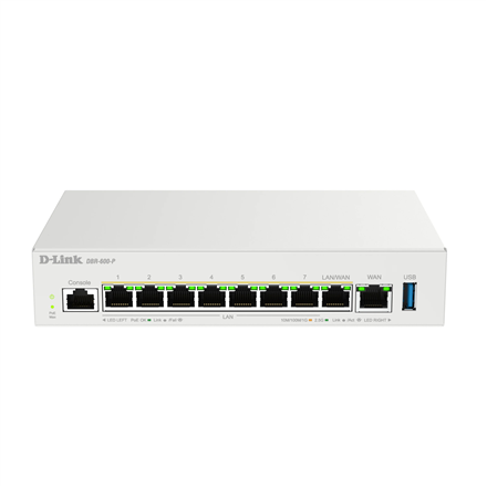 D-Link Wireless router DBR-600-P/E 10/100/1000 Mbit/s Ethernet LAN (RJ-45) ports 8 Mesh Support Yes MU-MiMO No No mobile broadband