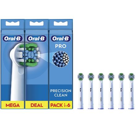 Oral-B Precision Clean EB20RX-6 vahetatavad hambaharjapead, 6 tk, valged
