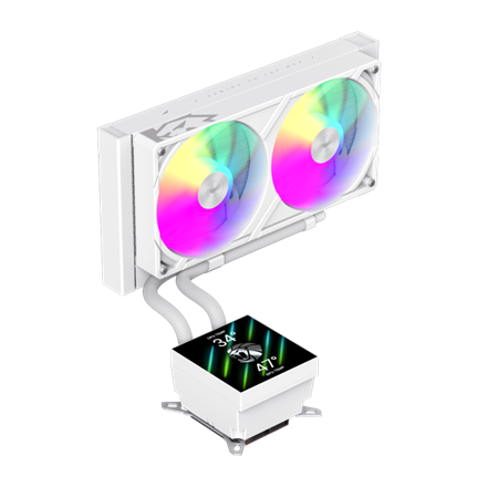 Gamemax CPU Liquid Cooler GLACIER 240 LCD WH White