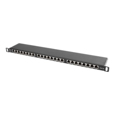 Lanberg Patch panel 24 port 0.5U 19" CAT.5E FTP with cable organizer shielded PPS5-0024-B