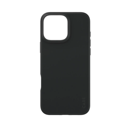 CARE by PanzerGlass Fashion – taaskasutatud plastist tagakaas Apple iPhone 16 Pro Maxile, must
