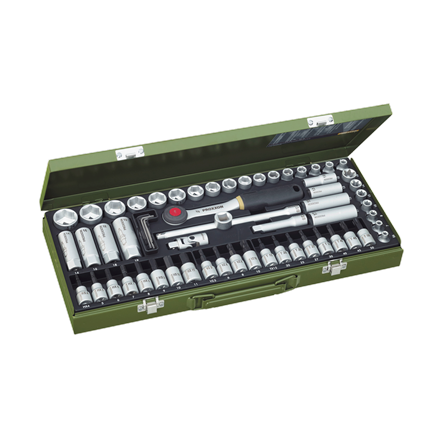 Proxxon 3/8" padruni- ja narrekomplekt, 65 tk