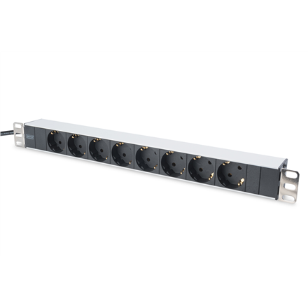 DIGITUS DN-95401 – alumiiniumist pikendusplokk 8 maandusega pistikupesaga