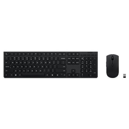Lenovo Professional Wireless Rechargeable Combo Keyboard and Mouse Keyboard and Mouse Set Wireless Mouse included Bluetooth Russian/Cyrillic Rechargeable professional Grey