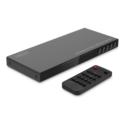 DIGITUS DS-55345 – 4 × 2 HDMI-maatrikslüliti ja mitmikvaatur, 4K/30 Hz, must